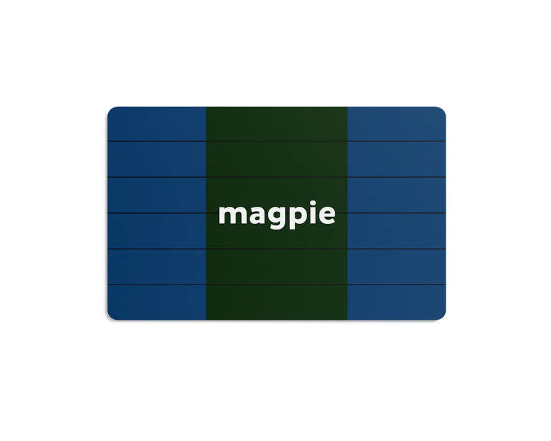 Charley Harper’s I Am Wild Flash Cards - sample card magpie word