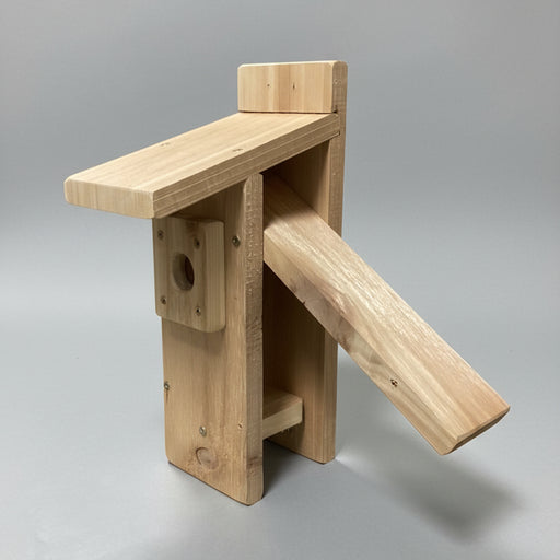 Large Chickadee/Wren House - Post Mounted
Side panel for easy cleanout