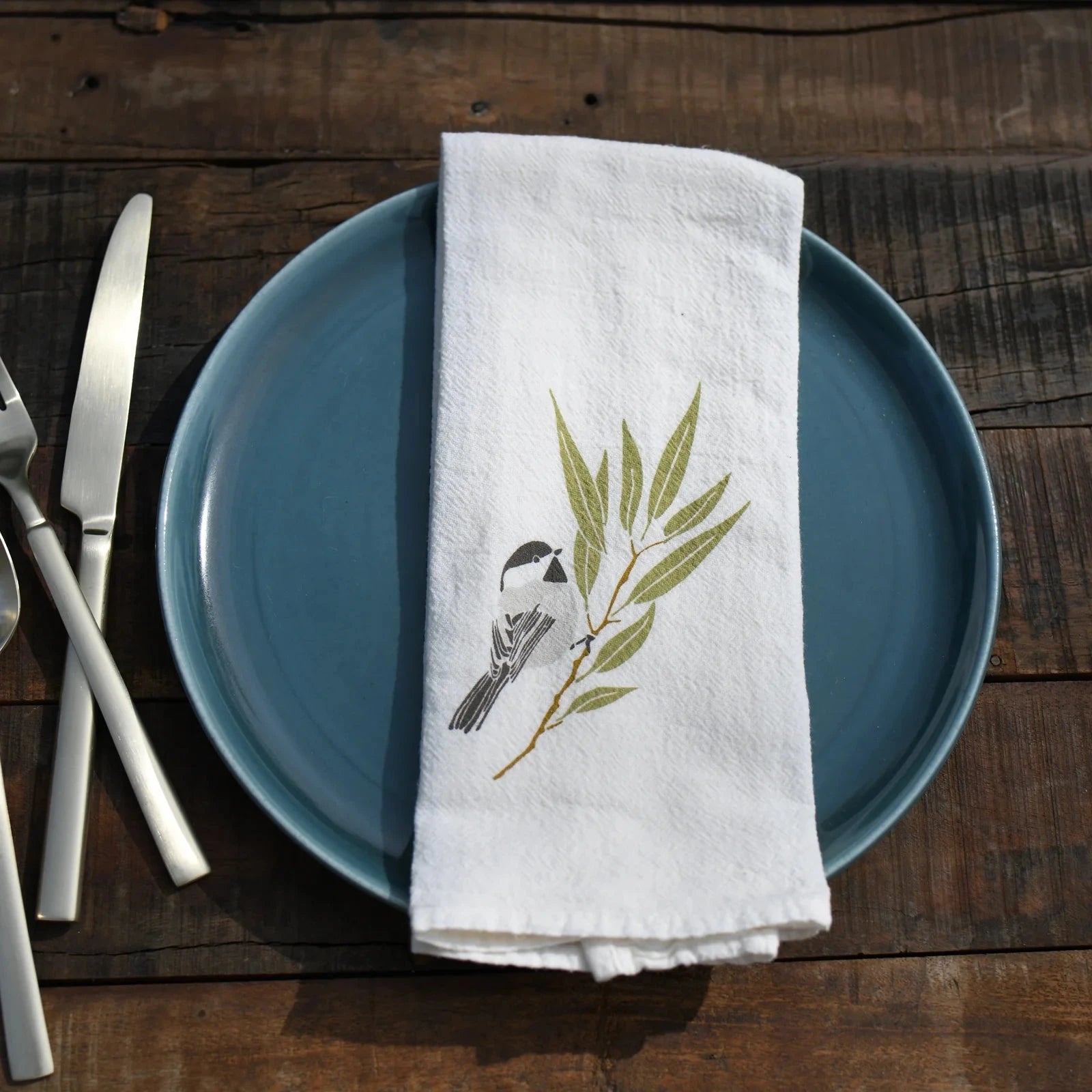 Chickadee and Willow Napkins - Set of 4 - Thumbnail 2