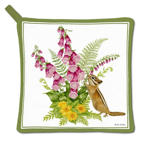 Chipmunk and Foxglove Potholder