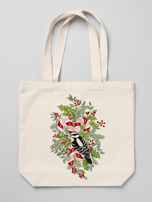 Candy Cane Woodpecker Gift Tote
