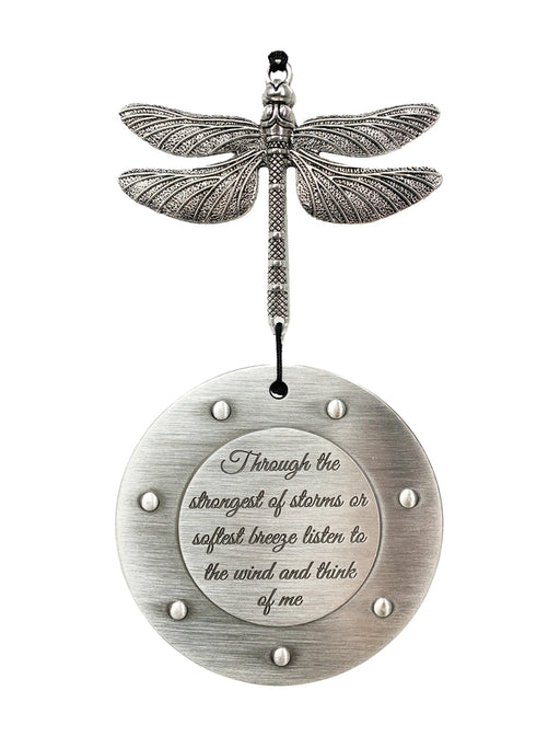 Silver Dragonfly Memorial Wind Chime- Large sail