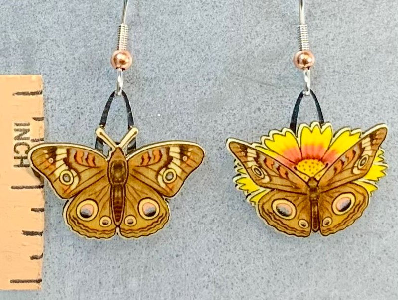 Common Buckeye Butterfly Earrings