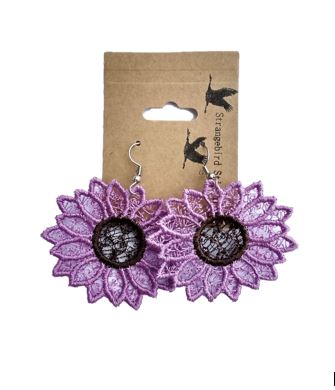 Purple Cone Flower Earrings