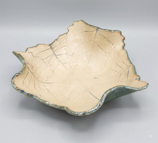 Butterfly Puddler - Live Edge Embossed Eastern Cottonwood Leaf Bowl
Large