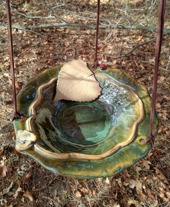 Hanging Bird Bath -Eastern Cottonwood Leaf Bowl