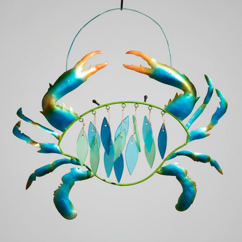 Blue Crab Glass Chime