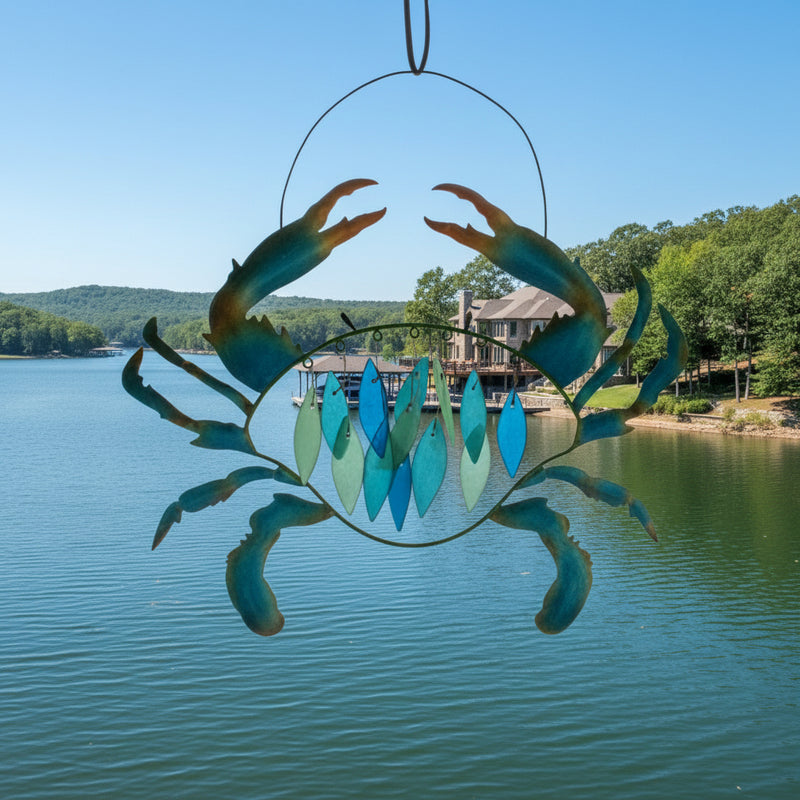 Blue Crab Glass Chime