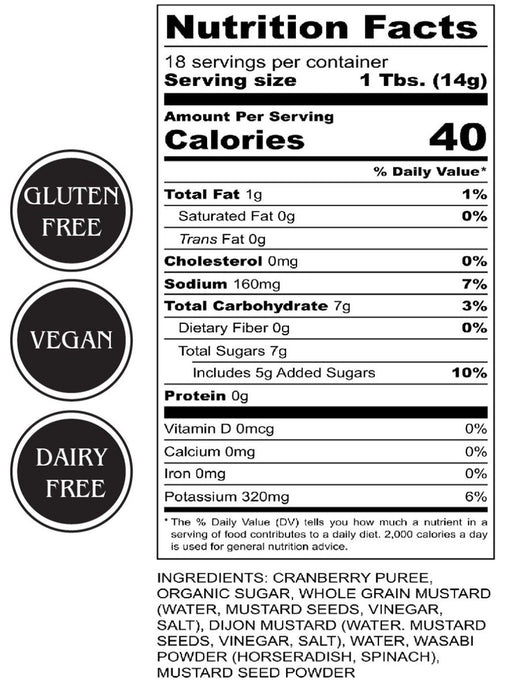 Cranberry Mustard - nutrition and ingredients information