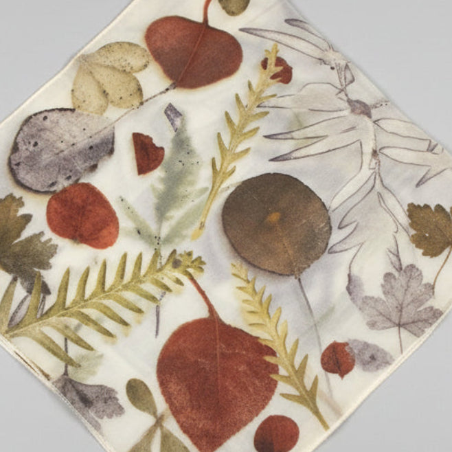 Crepe Silk Scarf - Sumac/Grevillea/Scented Geranium/Eucalyptus/Smoke Bush/Baptisia