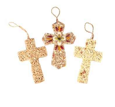 Cross Trio Seed Ornaments - 3pk