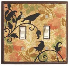 Vintage Songbirds Double Light Switch