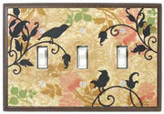 Vintage songbirds Triple Light Switch