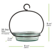 Cuban Hanging Bird Bath Or Feeder - labeled for size and scale