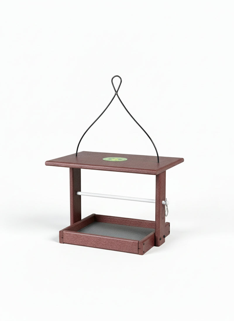 bird feeder with a tray on a white background