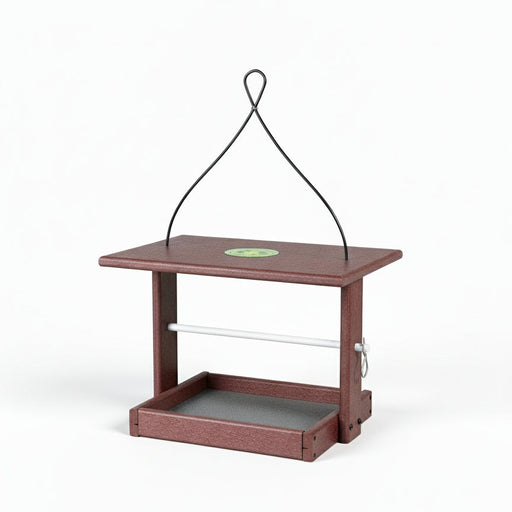 bird feeder with a tray on a white background