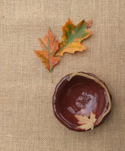 Stoneware Dessert Tray Set- Silver Maple Design - small bowl
