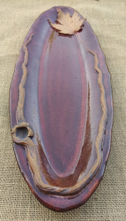 Stoneware Dessert Tray Set - Silver Maple Design