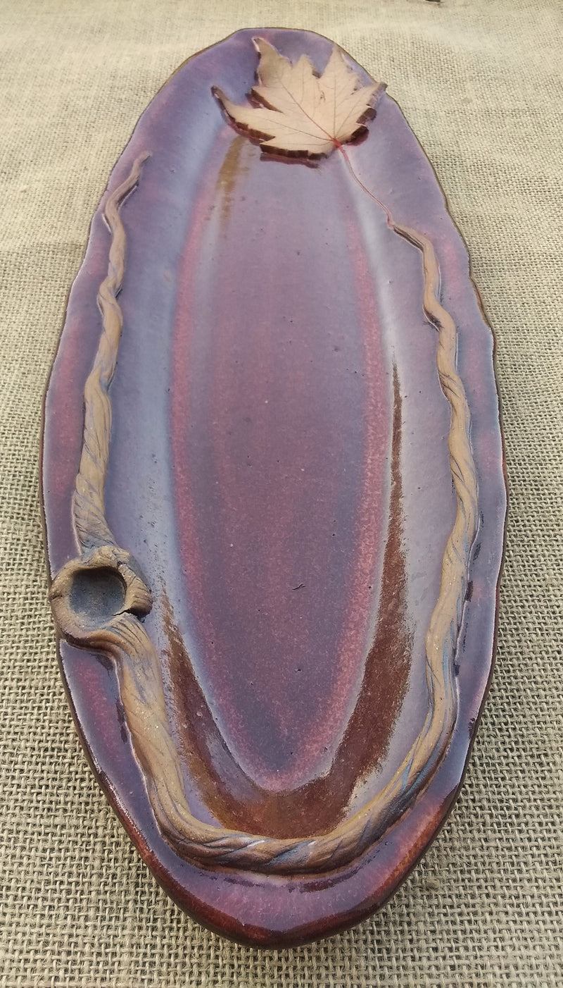 Stoneware Dessert Tray Set - Silver Maple Design