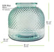 9 1/2" Diamond Recycled Glass Container with demensions