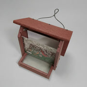 Diner Recycled Bird Feeder - cherrywood
roof lift to fill hopper