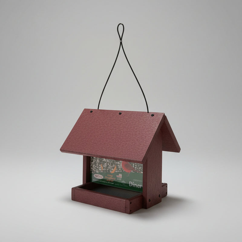 Diner Recycled Bird Feeder - cherrywood