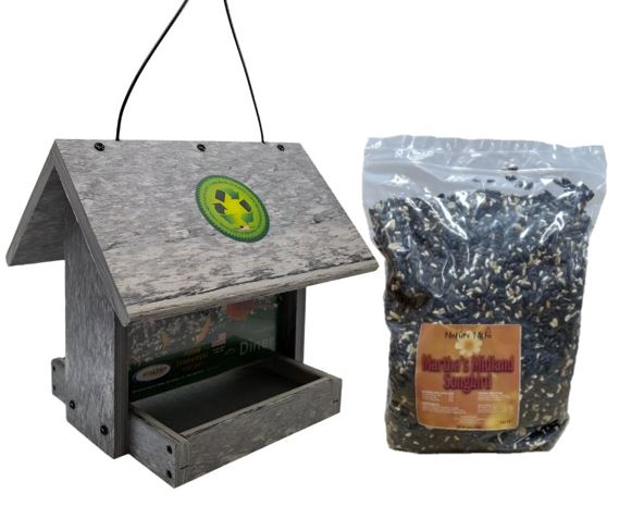 Diner Bird Feeder and 5lb Martha Songbird Mix Bag