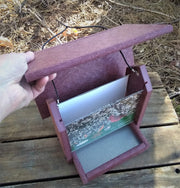 Diner Recycled Bird Feeder - Cherrywood- Opens from the top.