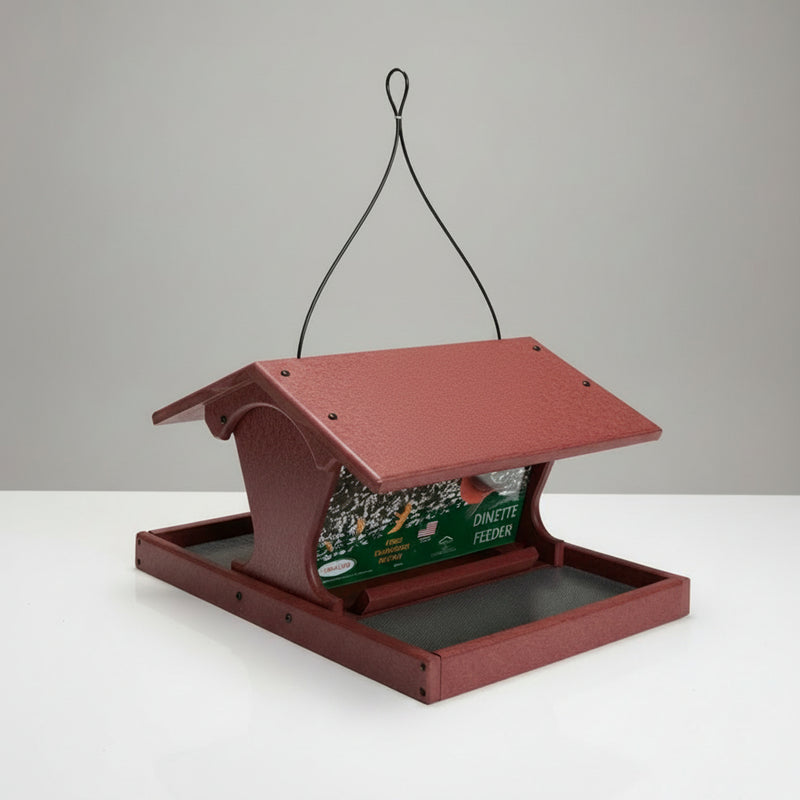 Dinette Recycled Bird Feeder - Cherrywood