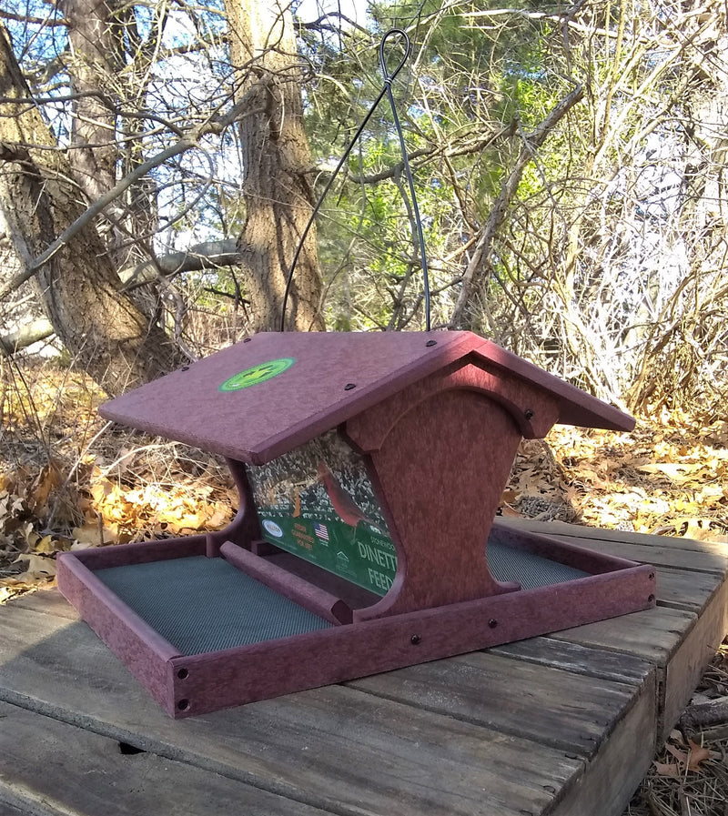 Dinette Recycled Bird Feeder - Cherrywood