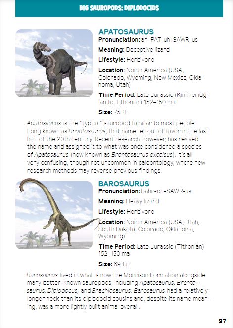 Dinosaurs for Kids - sample page