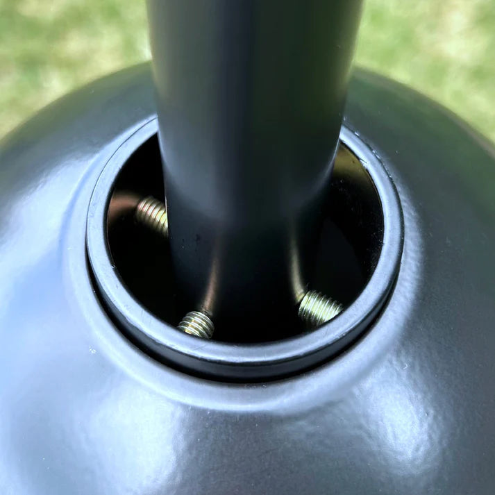 Dome Top Squirrel Baffle and Squirrel Guard 
hardware fits snugly again pole to keep baffle in place