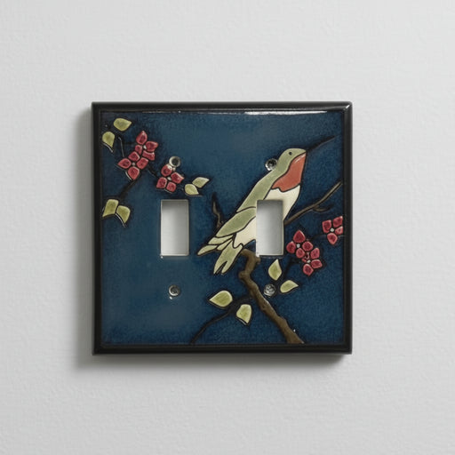 Ruby Hummingbird Switch Plate Covers - double switch