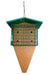 Double Large Suet/Seed Cake Feeder with Tail Prop-Tan with Green Roof