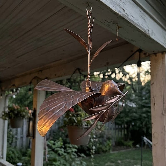Flamed Dove Branch Ornament