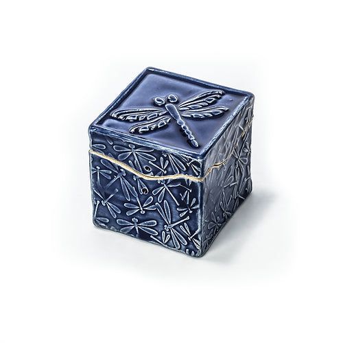 Itty Bitty Box - Stoneware Gift Box with Dragonfly