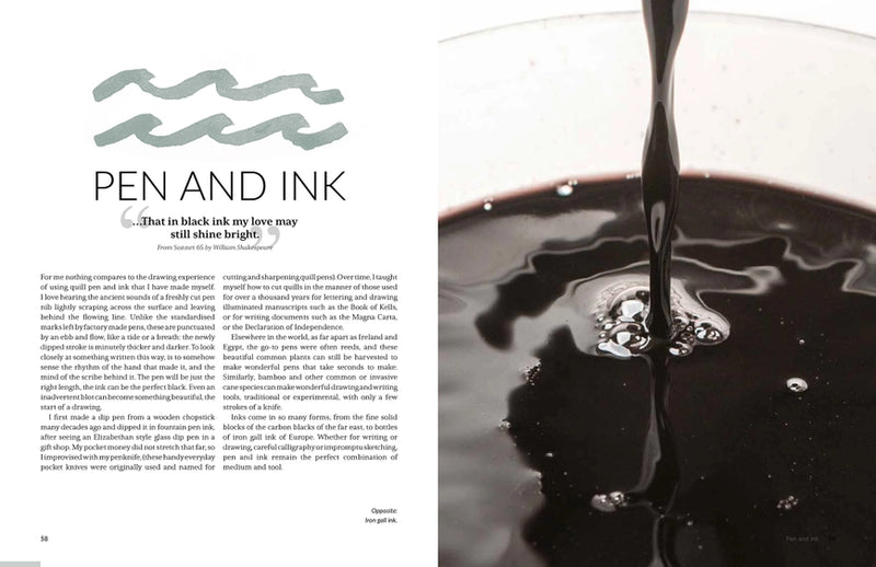 photo and text about pen and ink