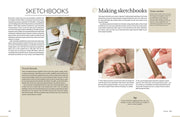 photos and text on how to make sketchbooks