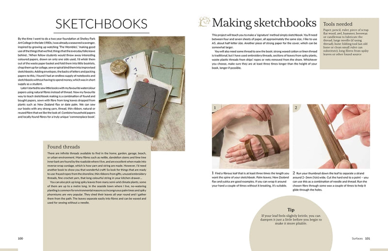 photos and text on how to make sketchbooks