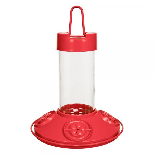 Dr. JB's 16 oz Clean Hummingbird Feeder - Red with Red Flowers
