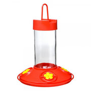Dr. JB's 16 oz Clean Hummingbird Feeder - Red with Yellow Flowers
