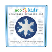 Box of eco kids snowflake ornament kit with snowflake design and text on a white background