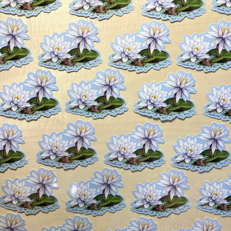 Sticker - Turtle with Water Lilies