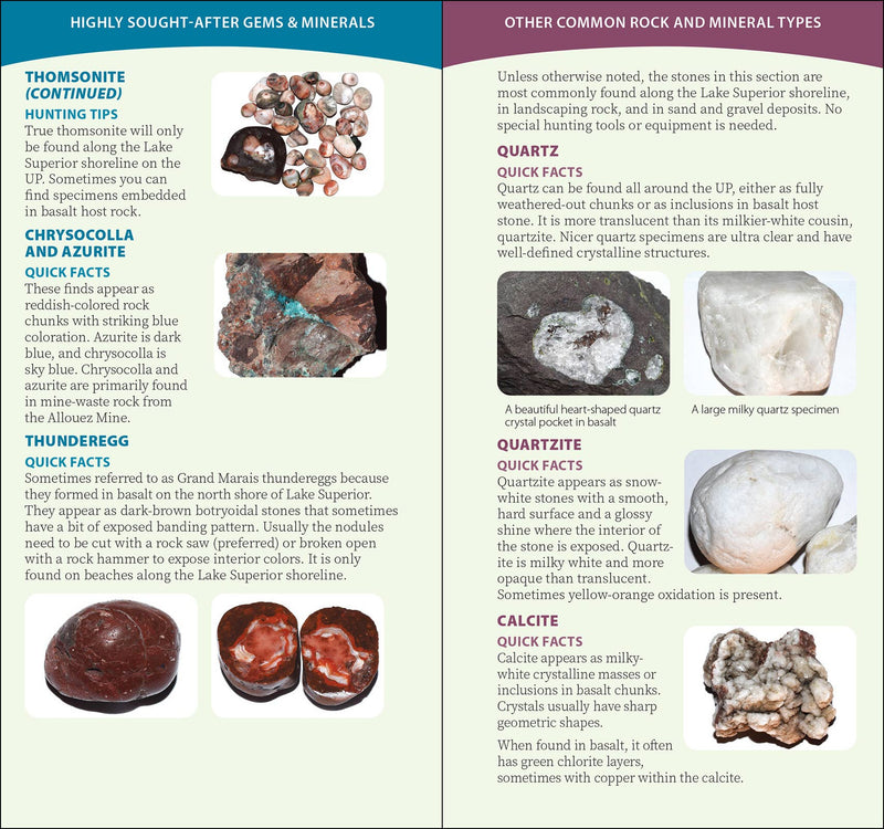 Michigan's Copper Country Rocks & Minerals Quick Guide sample pages