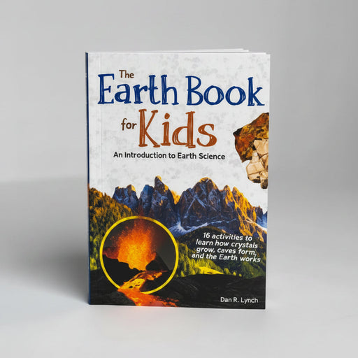 Book titled 'The Earth Book for Kids' on a white background