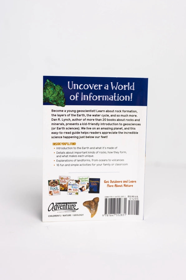 Back cover of Earth Book for Kids with text and images on a white background