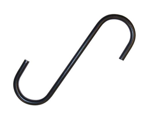 6" long s-hook with 1.5" opening powder coated black