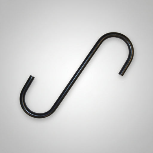 6" long s-hook with 1.5" opening powder coated black
