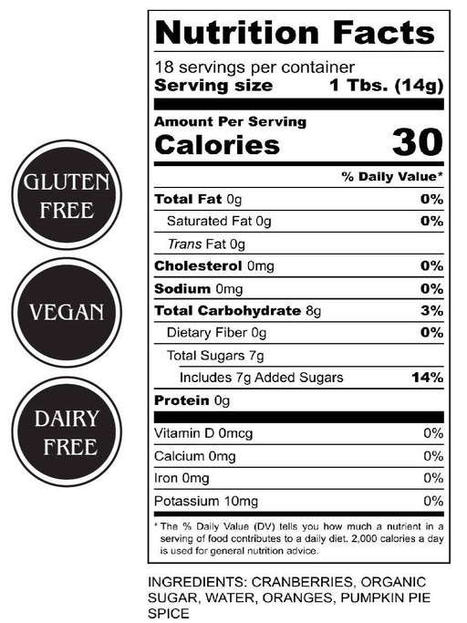 Cranberry Orange Conserve
nutritional and ingredient information