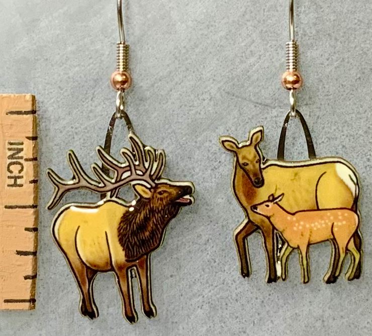 North American Elk Earrings